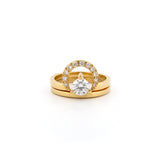 18ct Yellow Gold Diamond Moon and Sun Engagement Ring set