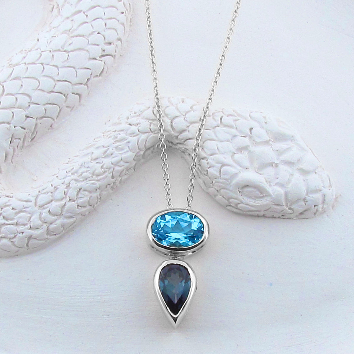 Sterling Silver Topaz Balance Sliding Pendant