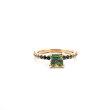 yellow Gold Green Sapphire Engagement Ring