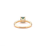 yellow Gold Green Sapphire Engagement Ring