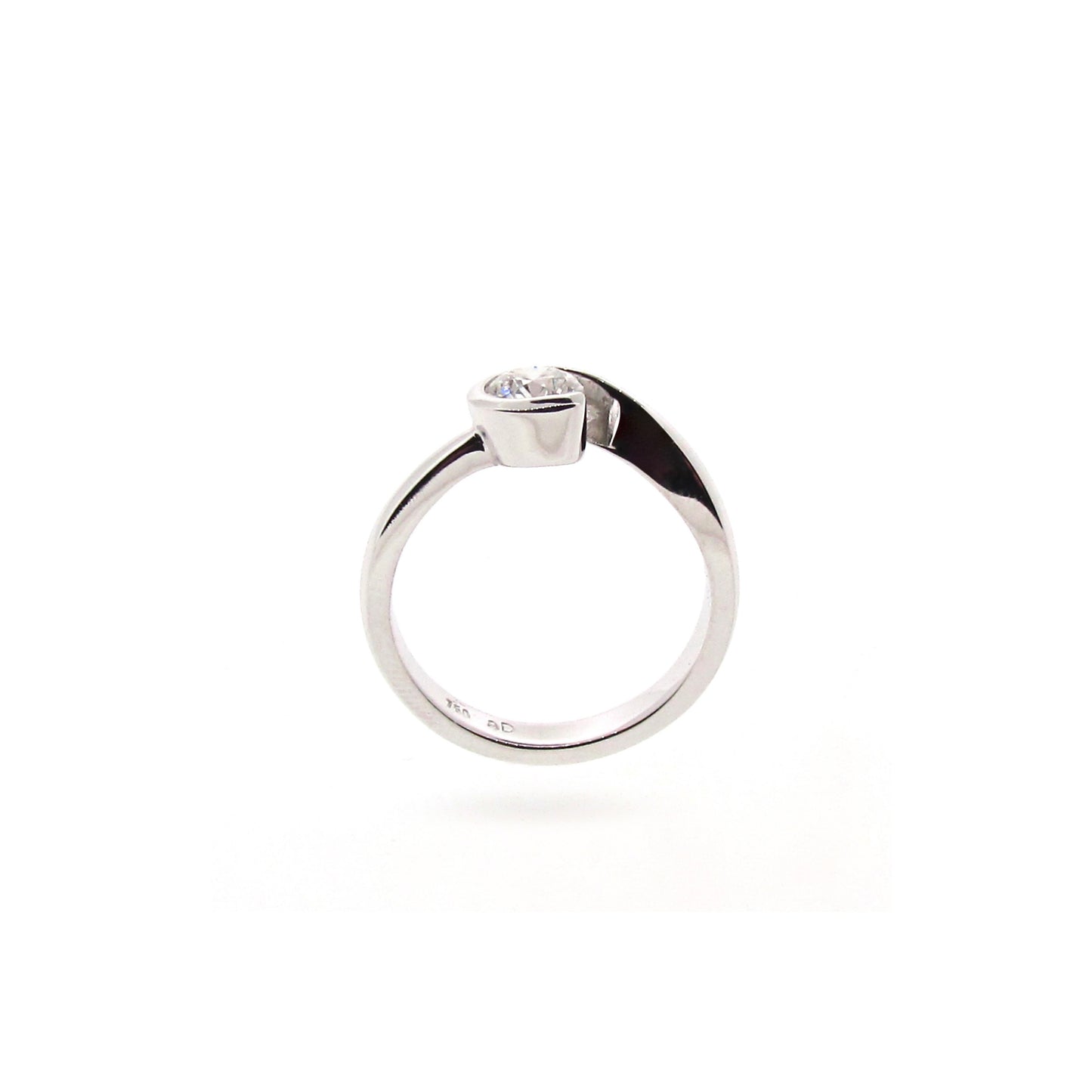 White Gold Diamond Lovers Wave Engagement Ring