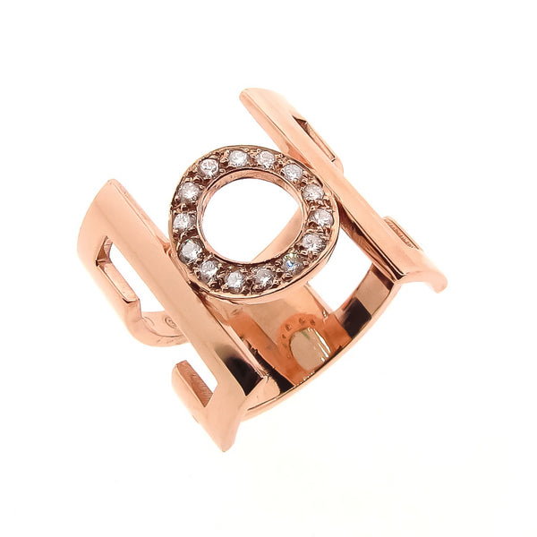 Rose Gold Diamond Deco infinity  Ring