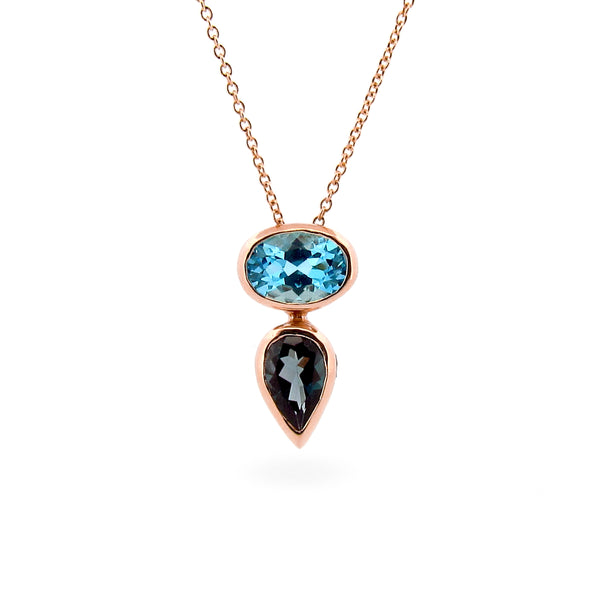 Rose Gold Balance Topaz Sliding Pendant