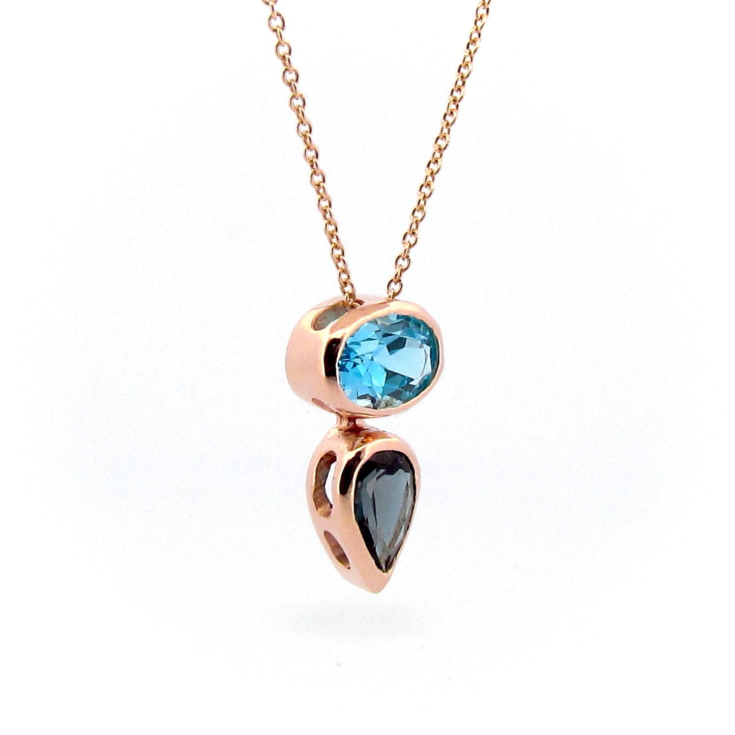 Rose Gold Balance Topaz Sliding Pendant