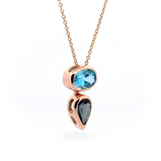 Rose Gold Balance Topaz Sliding Pendant