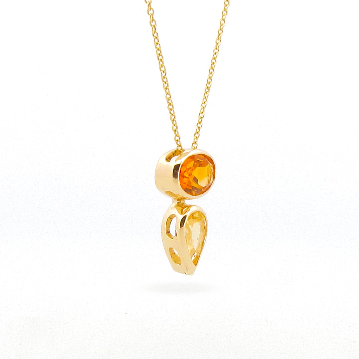 Yellow Gold Balance Citrine Sliding Pendant