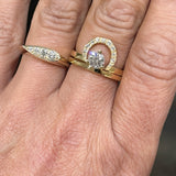 18ct Yellow Gold Diamond Moon and Sun Engagement Ring set