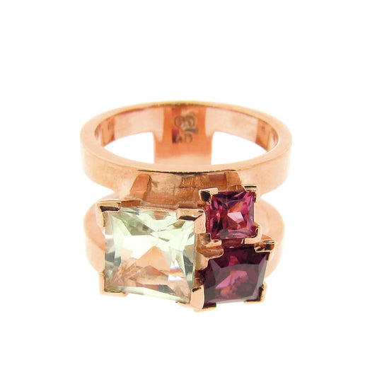 Rose gold Spring Garden Cubic Trinity Ring