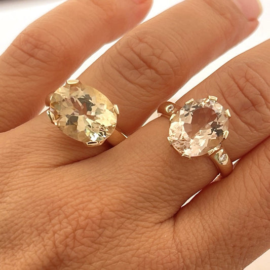 Yellow Gold Heliodor Small Horizon Ring