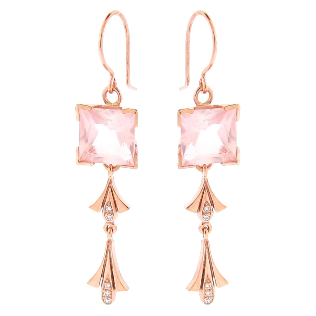 Rose Gold diamond 'Princess' earrings