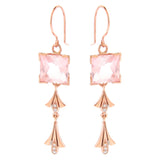 Rose Gold diamond 'Princess' earrings