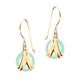 Yellow Gold 'Era' Chalcedony drop earrings