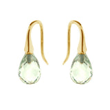 Yellow Gold Green Quartz 'ShortDrop' earrings