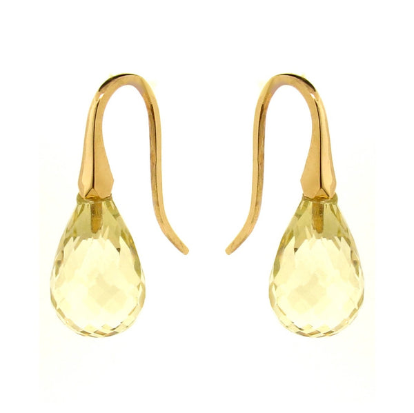 Yellow Gold Lemon Quartz 'ShortDrop' earrings