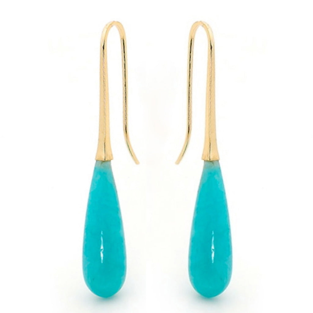 Yellow Gold Amazonite Drop earrings