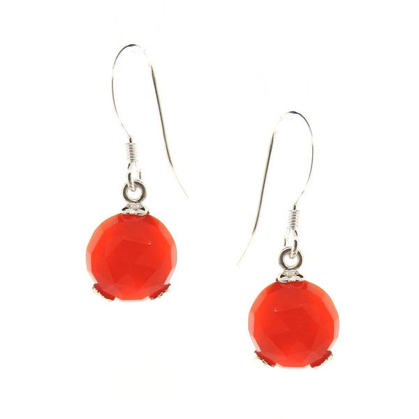 Silver 'Era' Carnelian Small drop earrings