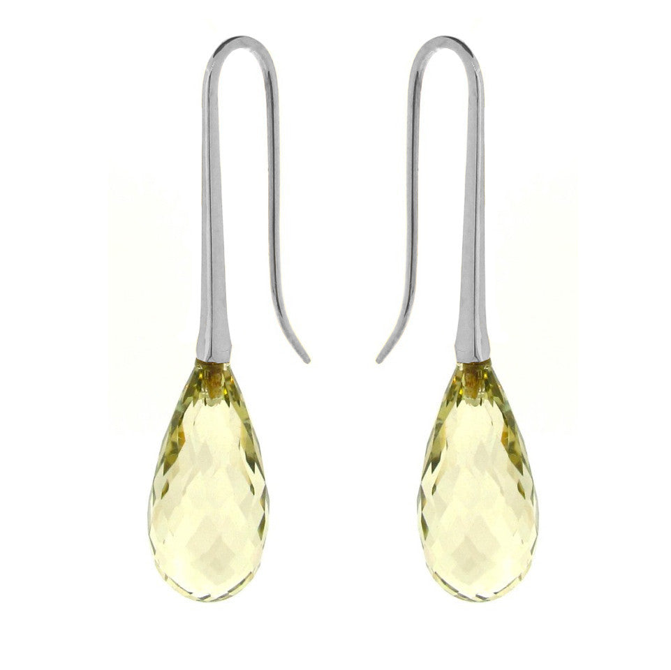 Silver Lemon Quartz 'LongDrop' earring