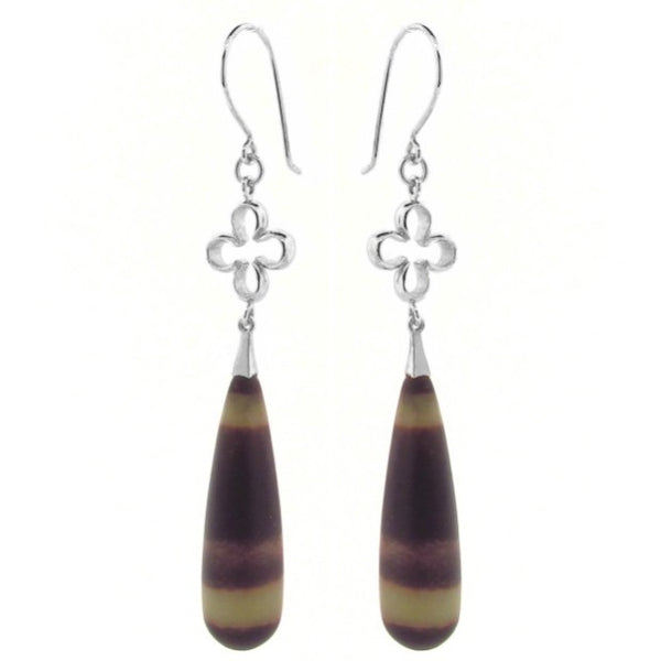 Silver Rainbow Jasper 'Luck' Earrings