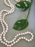 Long Big White Freshwater Pearl Necklace