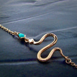 Yellow Gold Turquoise Snake Bracelet