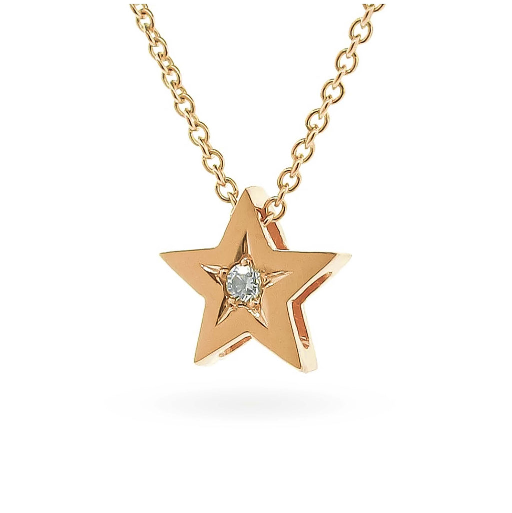 Rose Gold Diamond Medium Star Pendant