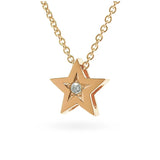 Rose Gold Diamond Medium Star Pendant