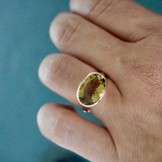 9ct Rose Gold Whisky Quartz Simplicity Ring