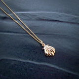 Yellow Gold Clam Shell Pendant Charm