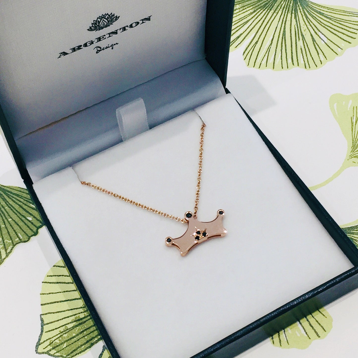 Rose Gold Spinel Crown Pendant only