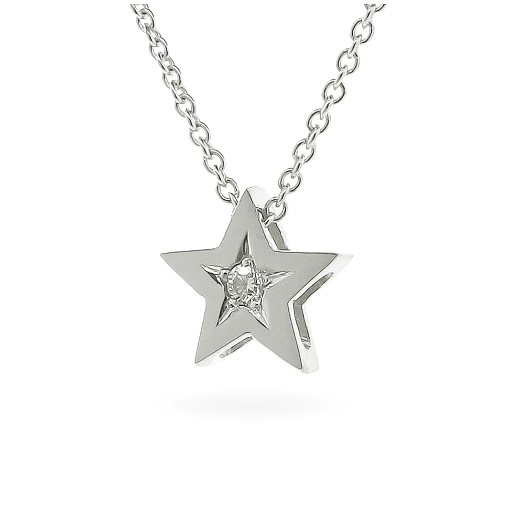 White Gold Diamond Medium Star Pendant