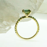 yellow Gold Green Sapphire Engagement Ring