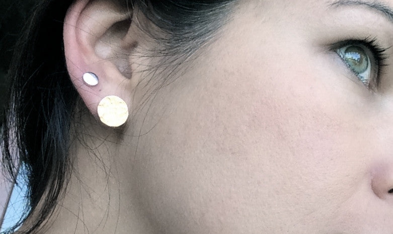 Silver Solar Eclipse stud Earrings