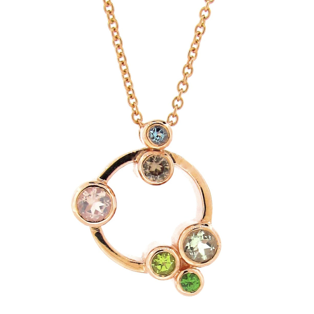 Rose Gold Circle 'Bubbles' Pendant