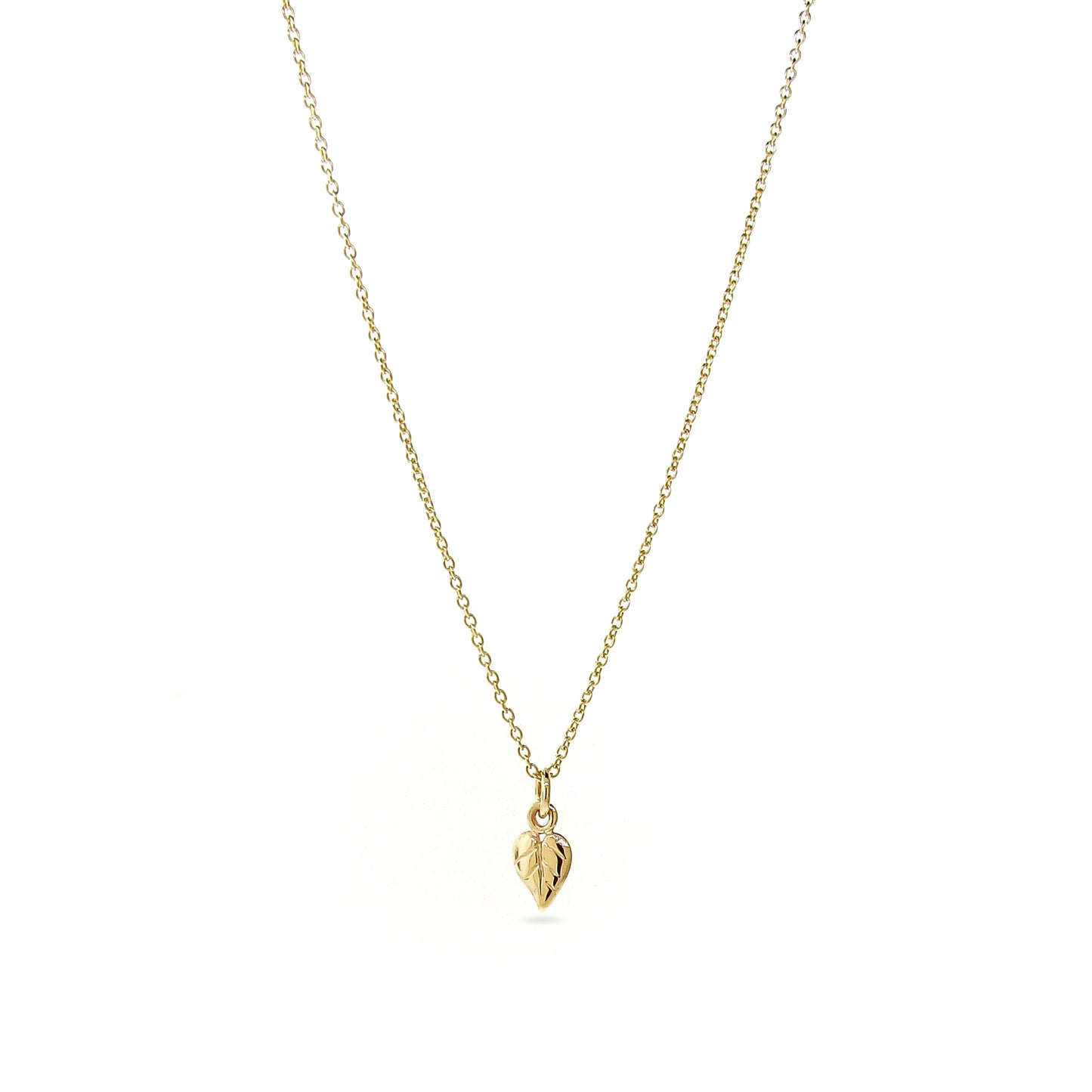 Yellow Gold Small Heart Leaf Pendant