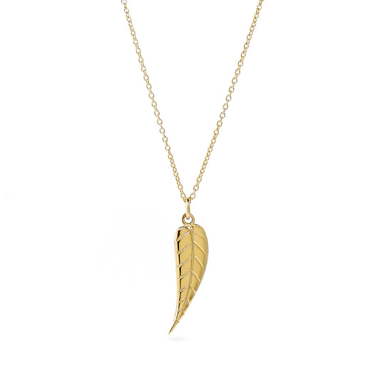 Yellow Gold Baby Cebu Blue Leaf Pendant