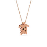 Rose Gold Green Tourmaline Turtle Pendant