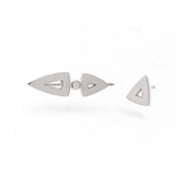 white gold diamond double arrow head ear climber