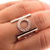 Rose Gold Diamond Deco infinity  Ring