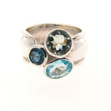 Sterling Silver Ocean 'Trinity' Ring