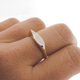 Sterling Silver Elongated Pear Signet Ring