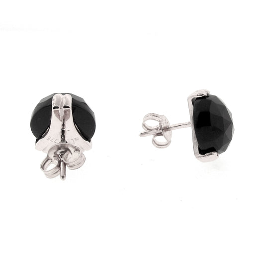 Silver Small 'Era' Onyx earstuds