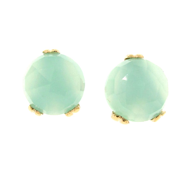 Gold Small 'Era' Chalcedony earstuds