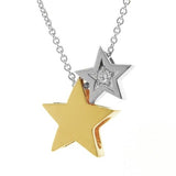 White, Rose & Yellow Gold Diamond '3 Stars' Necklace
