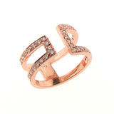 Rose Gold  Diamond Cuff Ring