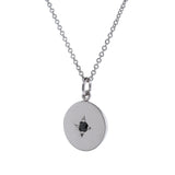 Sterling Silver Black Spinel Medium Eclipse Pendant