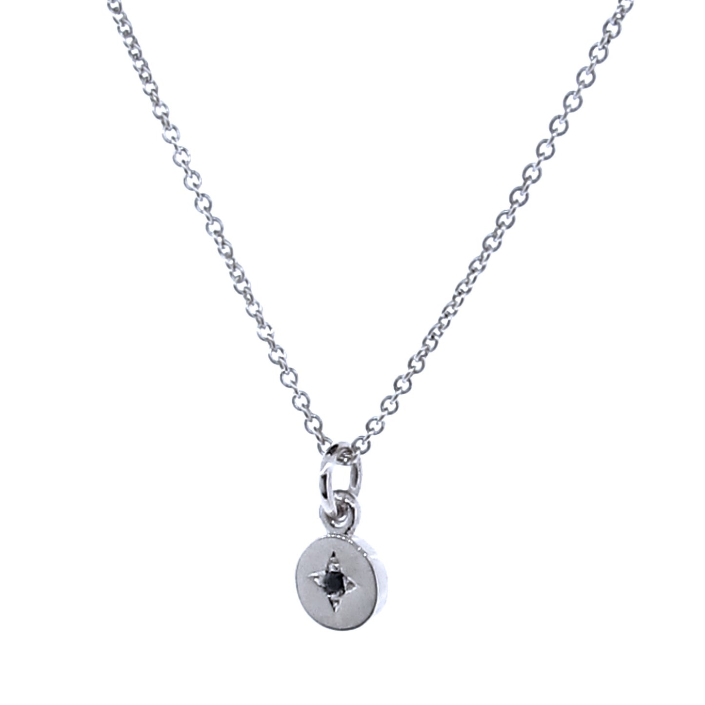 Silver Small Black Spinel Eclipse Pendant