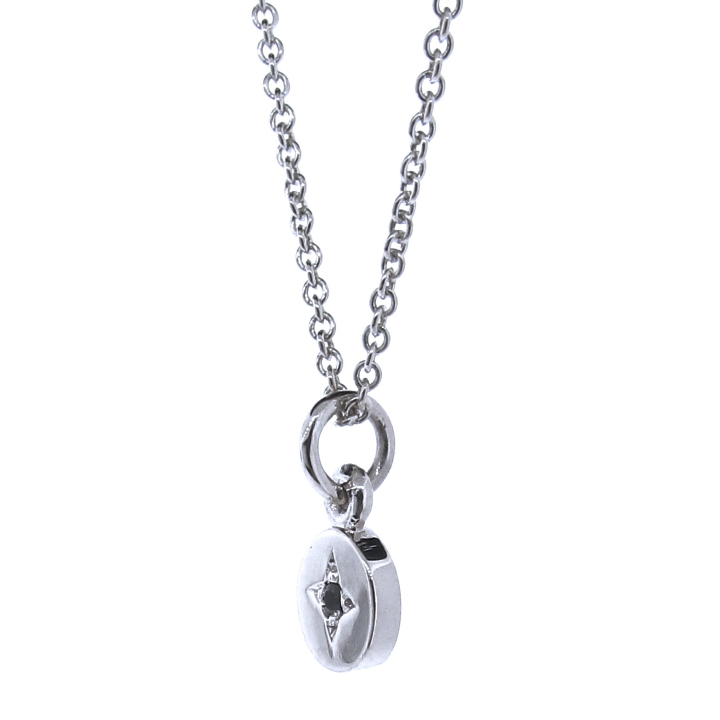 Silver Small Black Spinel Eclipse Pendant