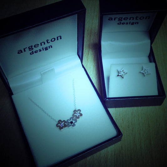 Rose Gold Diamond Moon and Star stud earrings