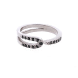 9ct White Gold black Spinel Traveling Stacking Band