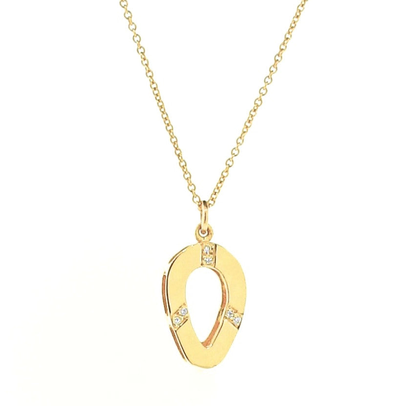 yellow gold diamond rock solid pendant